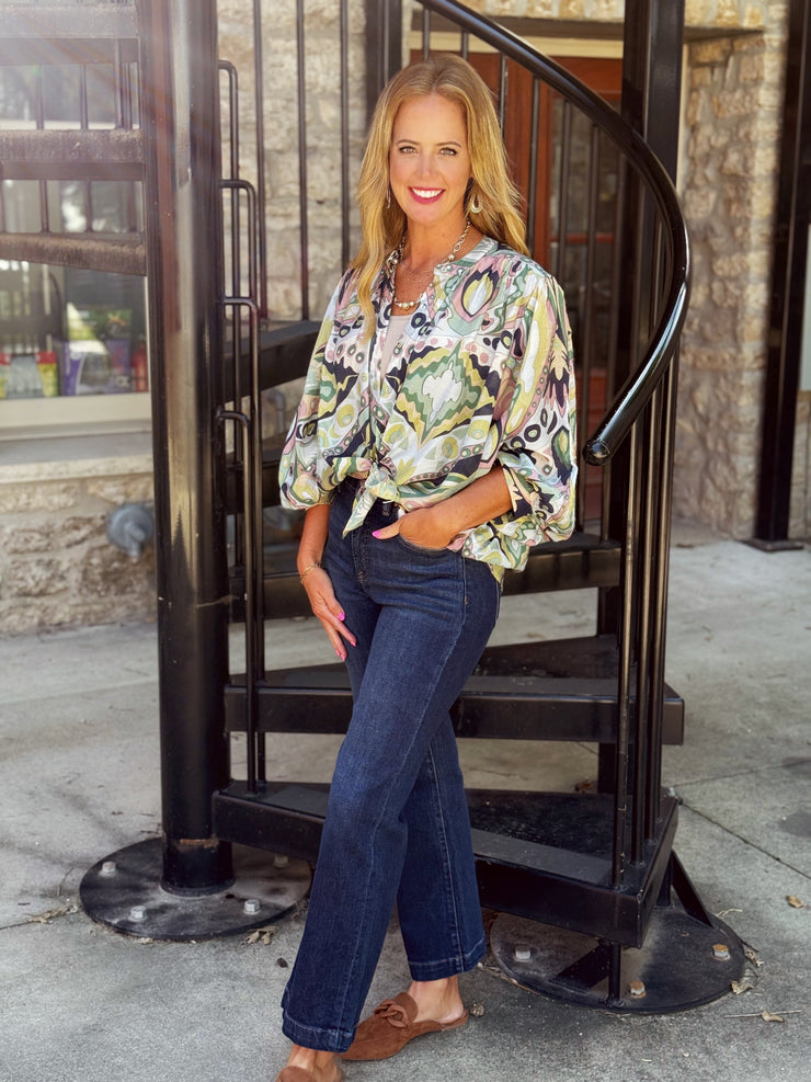 Penelope Top-Navy/Mint