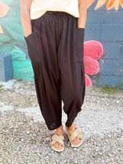 Effortless Harem Pants- Black