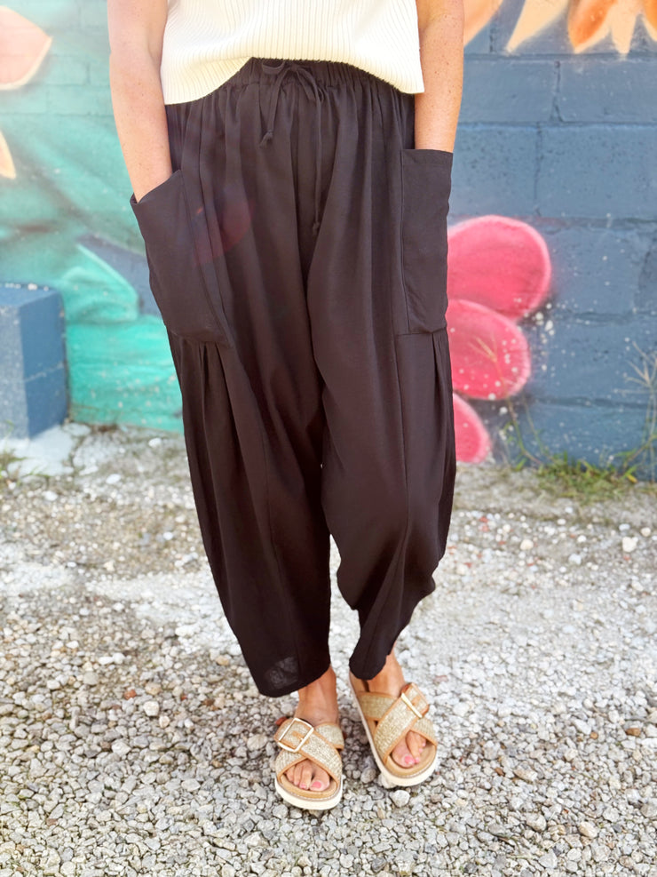Effortless Harem Pants- Black