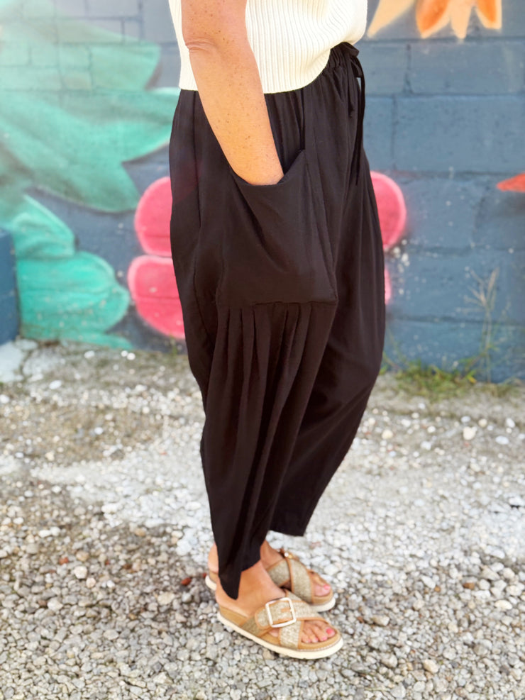 Effortless Harem Pants- Black