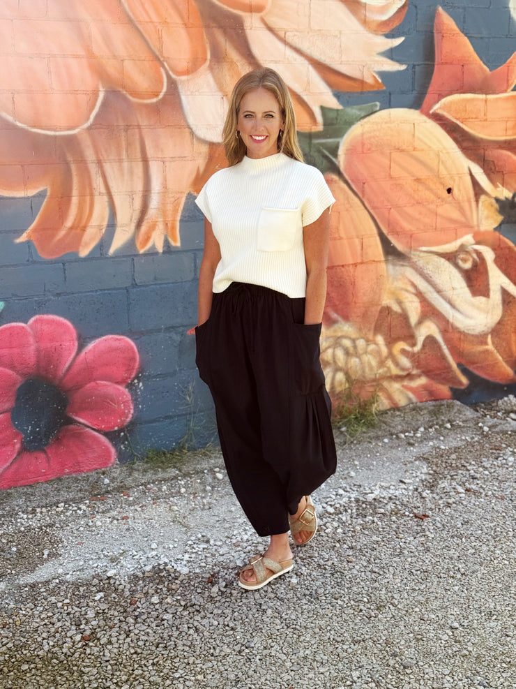 Effortless Harem Pants- Black
