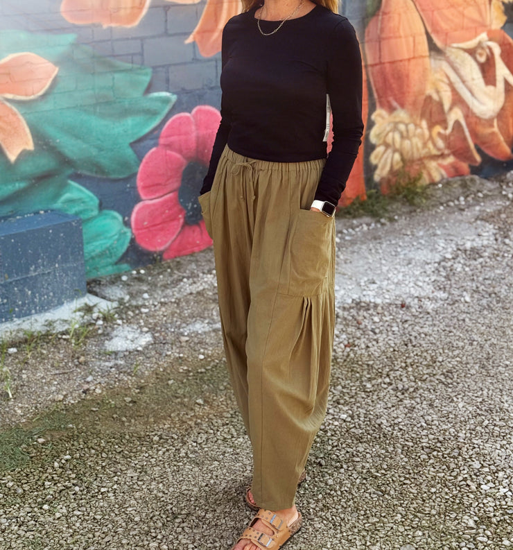 Effortless Harem Pants- Olive