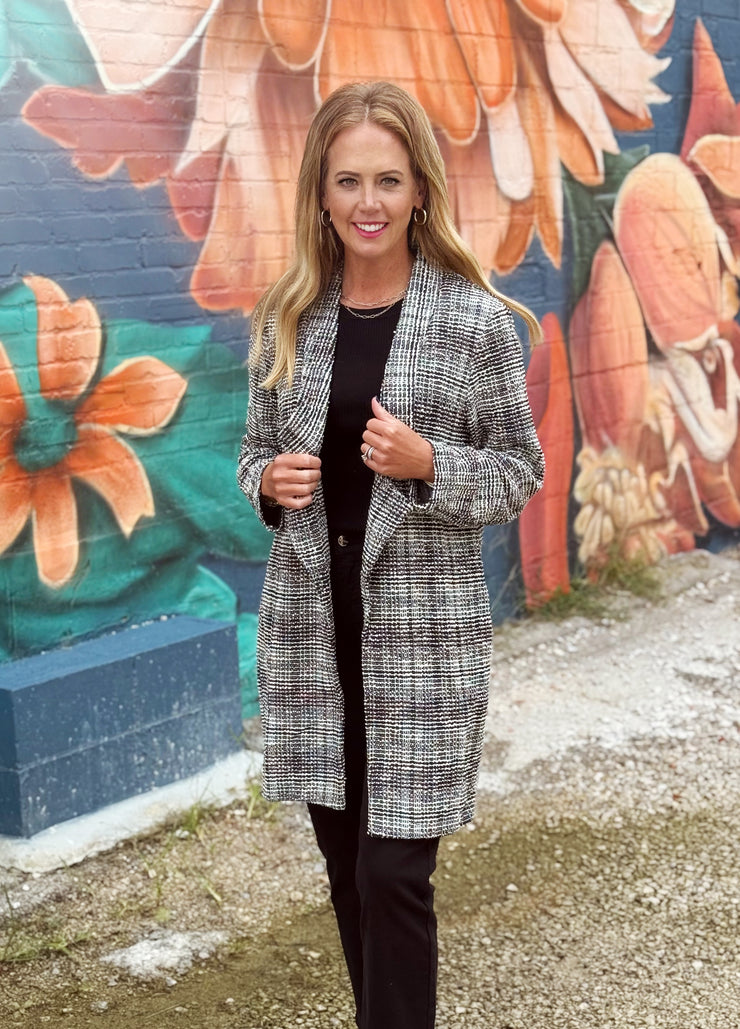 Open Front Blazer- Black