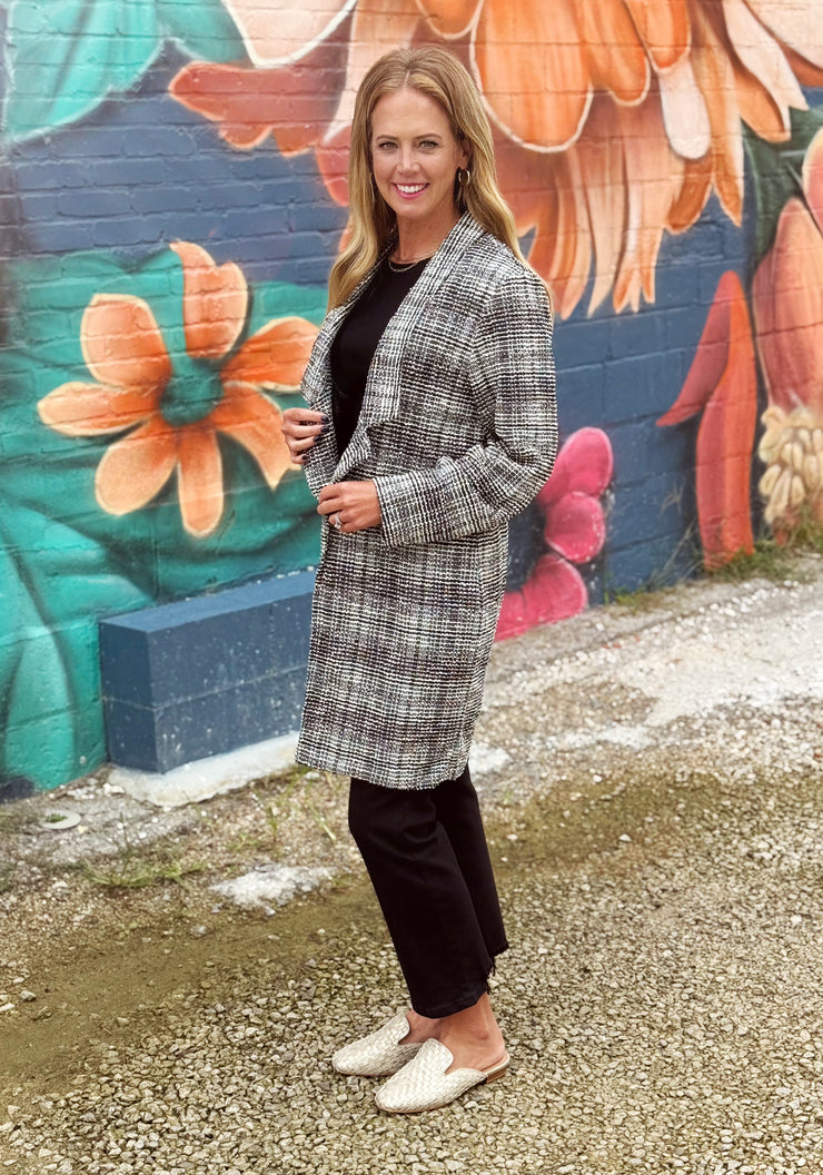 Open Front Blazer- Black