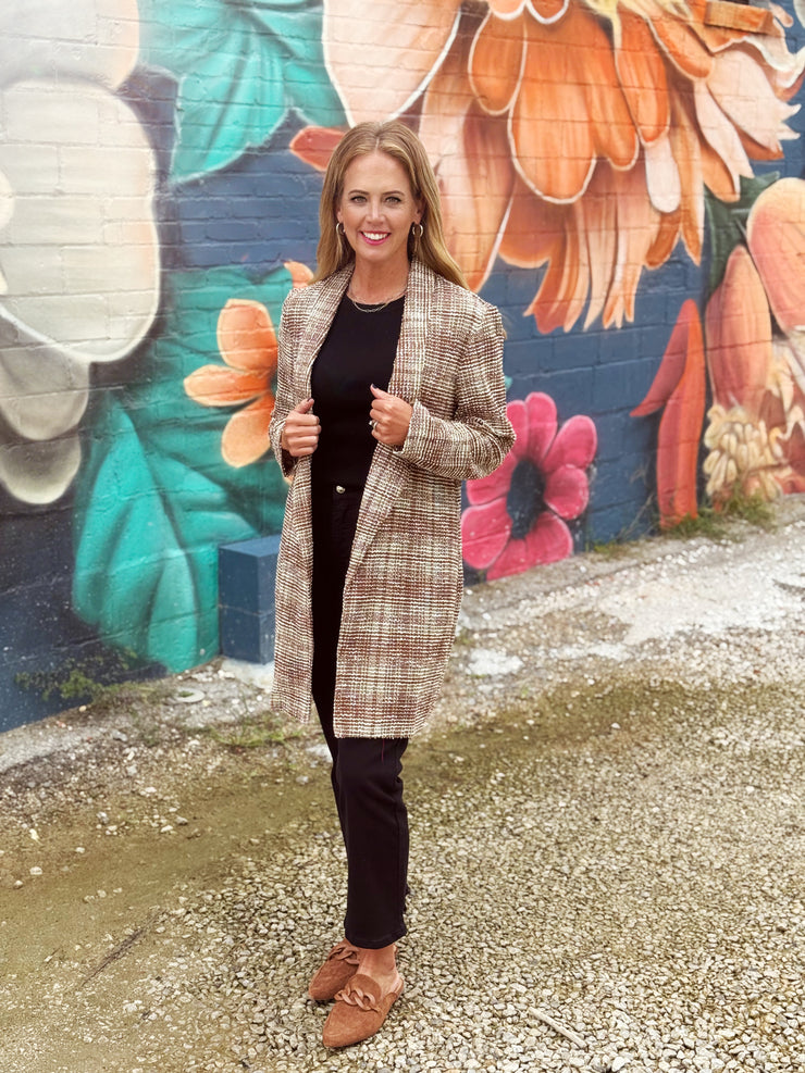 Open Front Blazer- Taupe