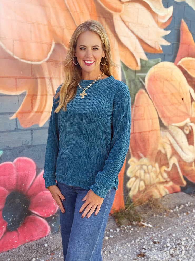 Mia Sweater- Teal