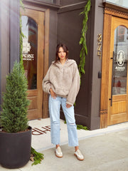 Plush Sherpa Pullover- Taupe