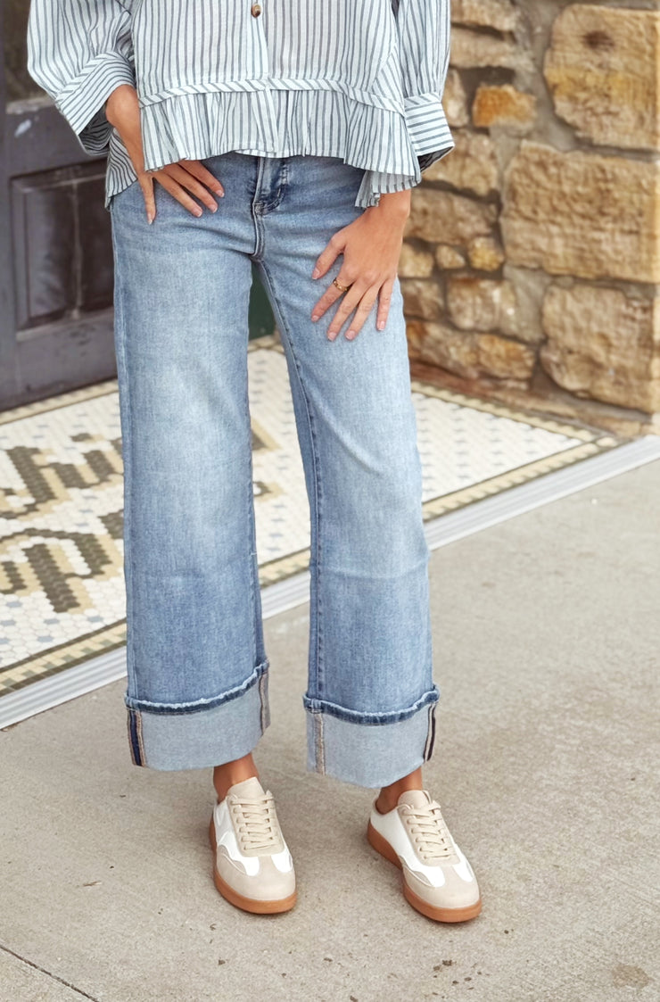 Mica High Rise Wide Leg with Cuffed Hem