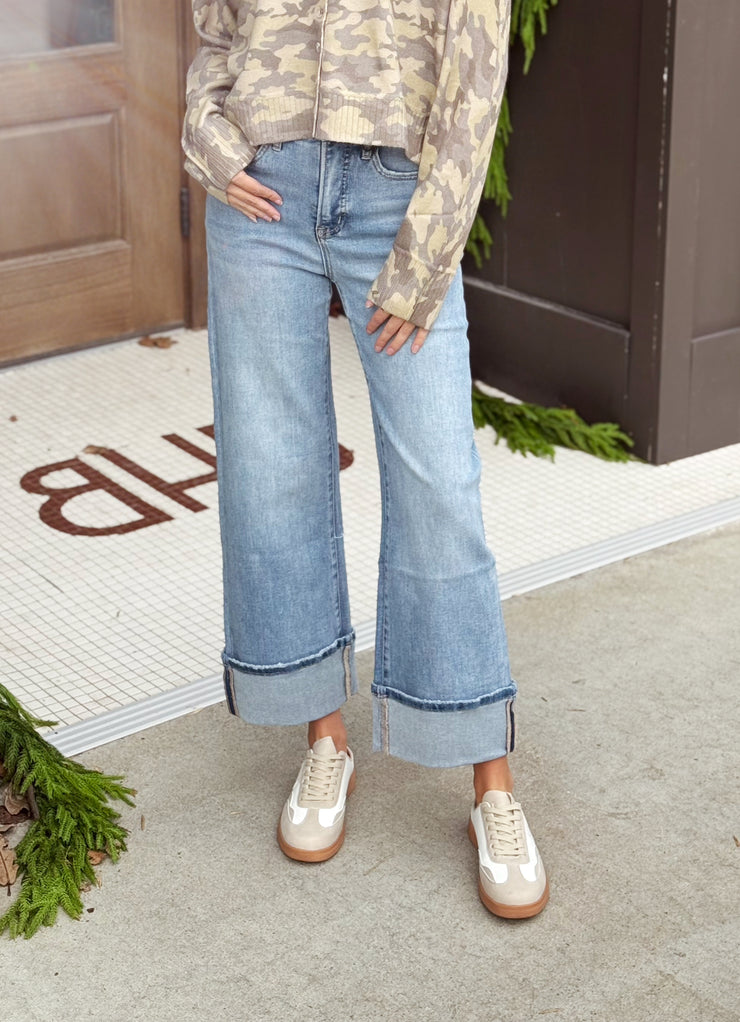 Mica High Rise Wide Leg with Cuffed Hem