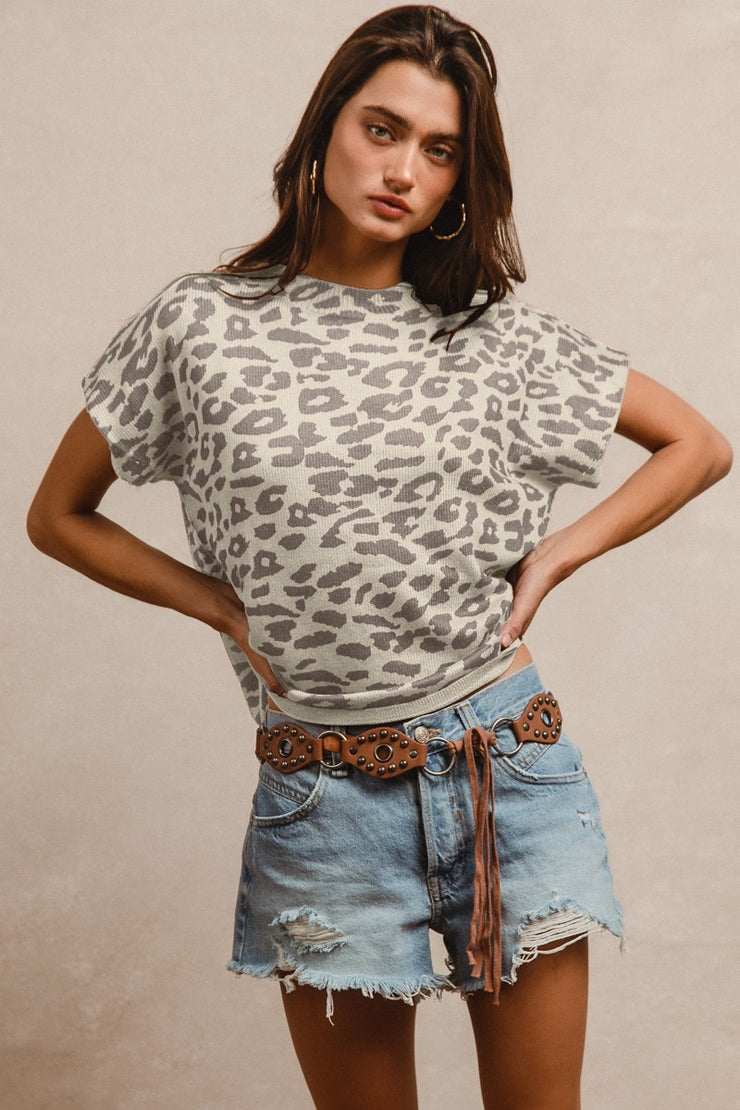 Leopard Print Basie Knit Top