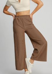 Mocha Ribbed Pant- Reg and Plus