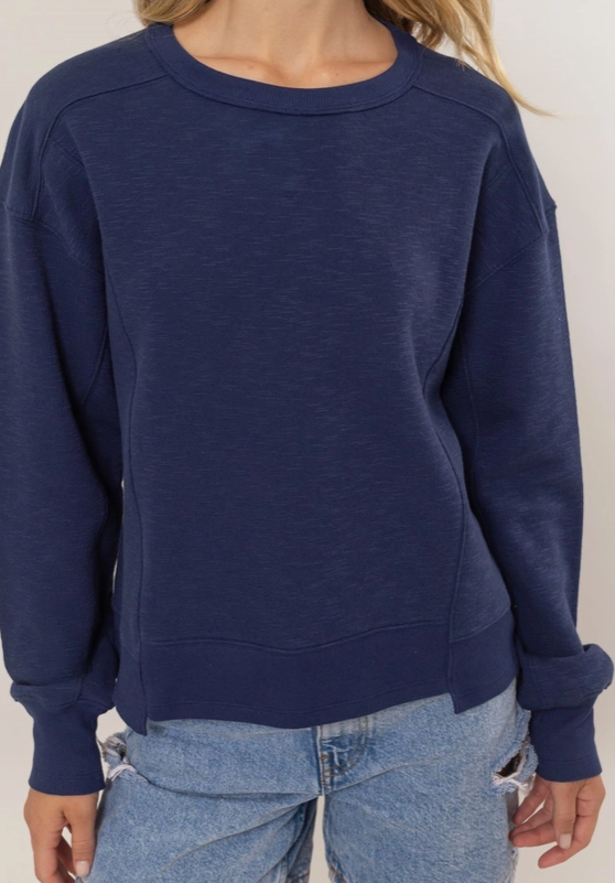 Side Step Sweatshirt- Navy