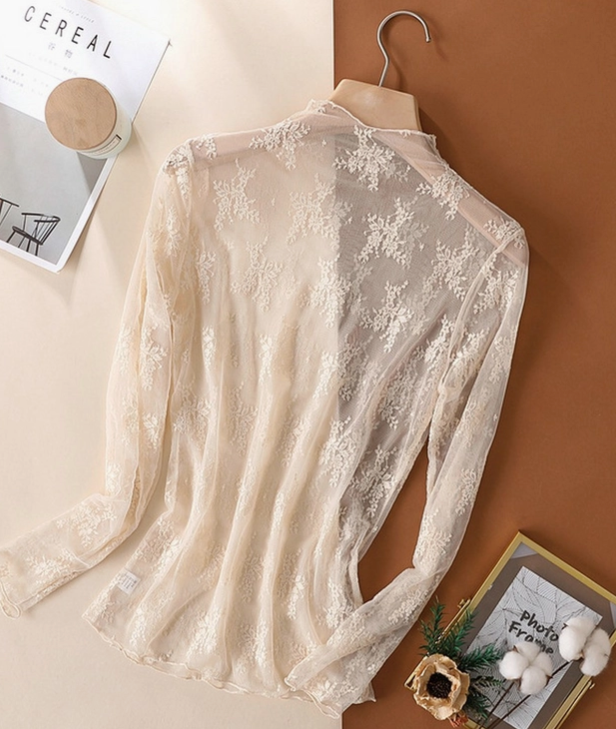 Lace Layering Top- Oat