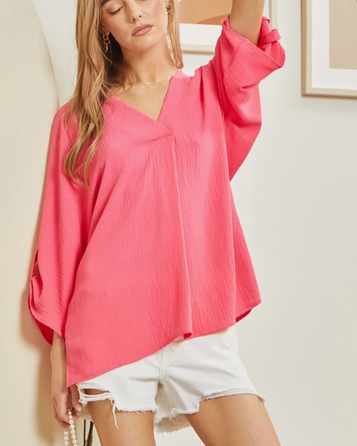 Wren Blouse- Pink (Reg and Extended Sizes)