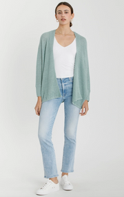 Dolman Sleeve Open Front Cardigan- Sage