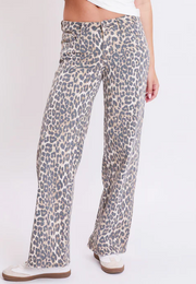 Animal Print Wide Leg Pant