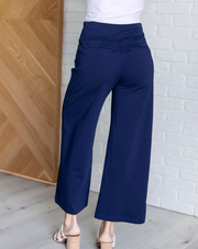 Navy Magic Wide Leg Crop Pant