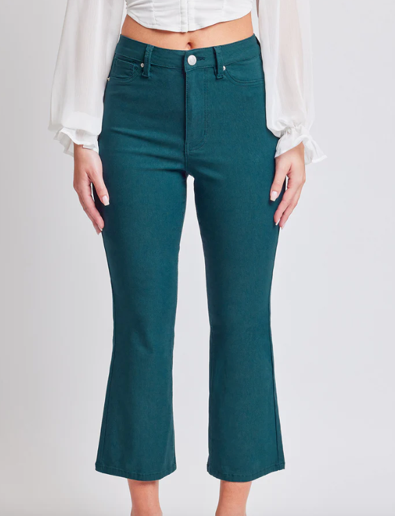 HYPERSTRETCH CROPPED KICK FLARE PANTS-Steel
