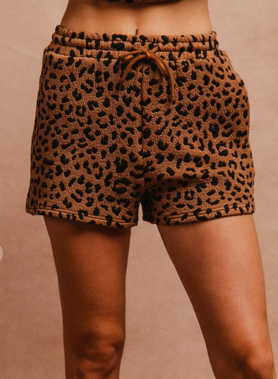 Leopard Knit Shorts