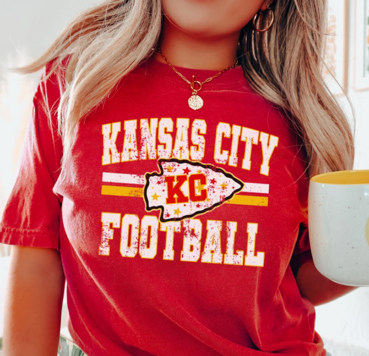 Distressed Kansas City Red Tee