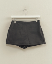 Chic High-waisted Suede Skort