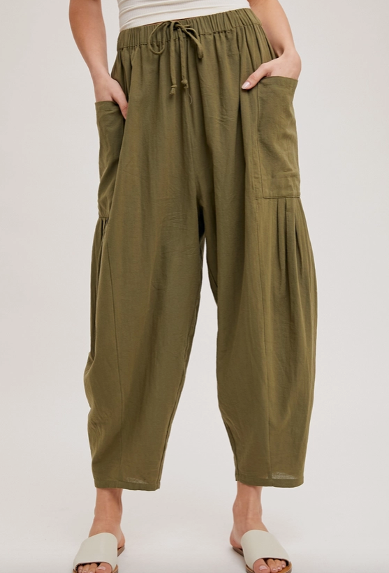 Effortless Harem Pants- Olive