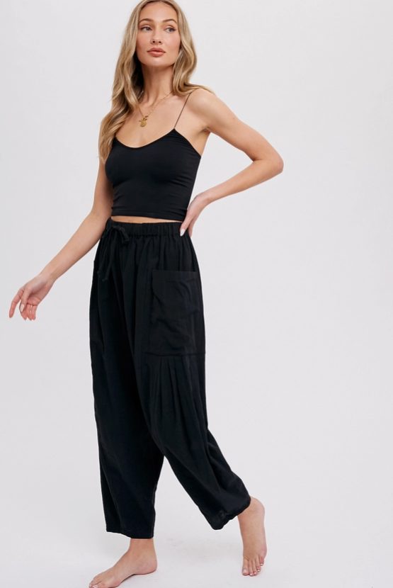 Effortless Harem Pants- Black