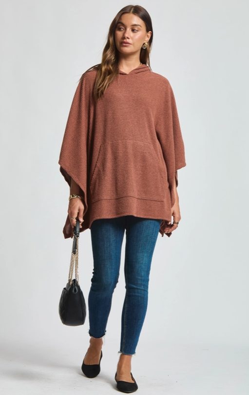 Poncho Top- Rust