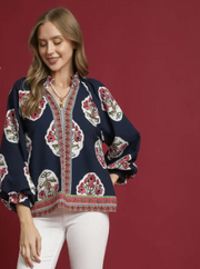 Vicki Top- Navy