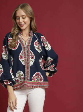 Vicki Top- Navy