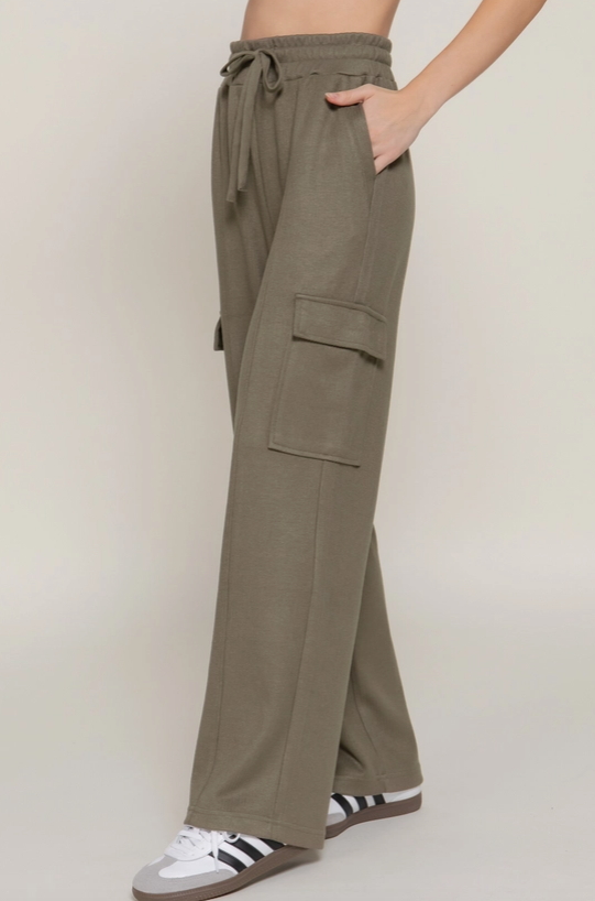 Side Pocket Knit Corduroy Pant- Olive