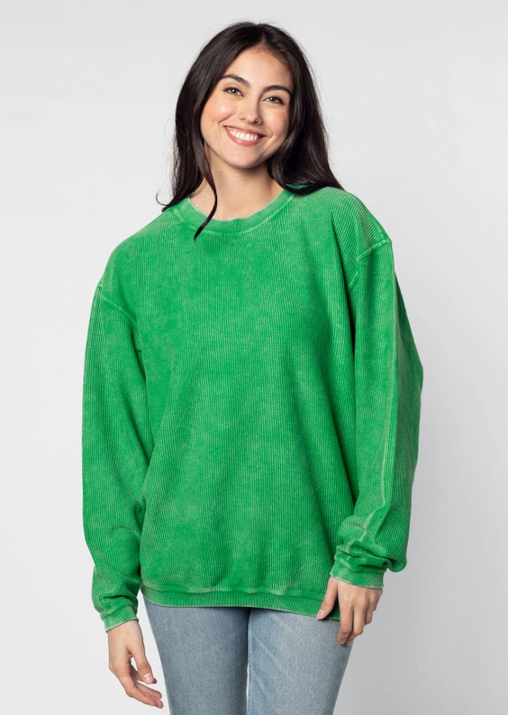 Corded Oversized Sweater- Green