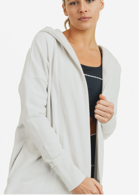Open Front Longline Hoodie Cardigan