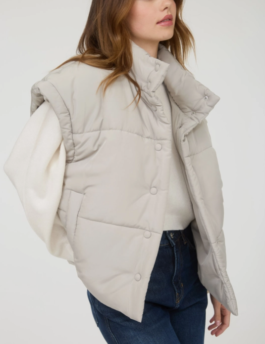 Oversized Snap Button Vest