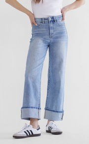 Mica High Rise Wide Leg with Cuffed Hem