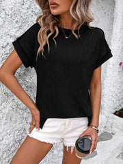 Backstitch Textured Tee - Black