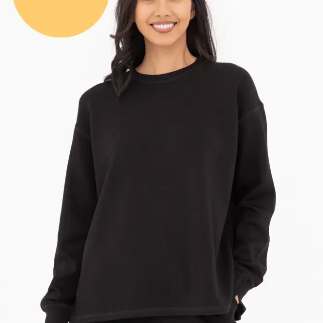 Curvy Elevated Crew Neck - black