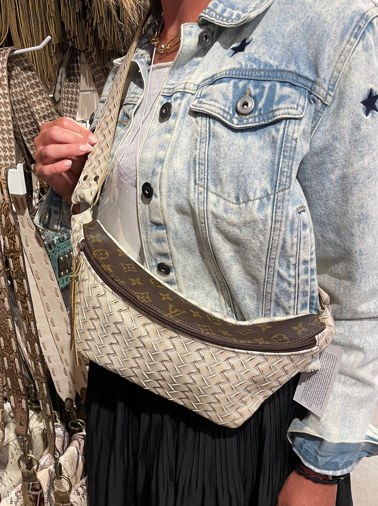 Leather Upcycled Weaved Bum Bag