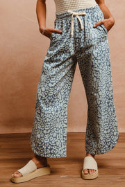 Lola Leopard Drawstring Denim Pant