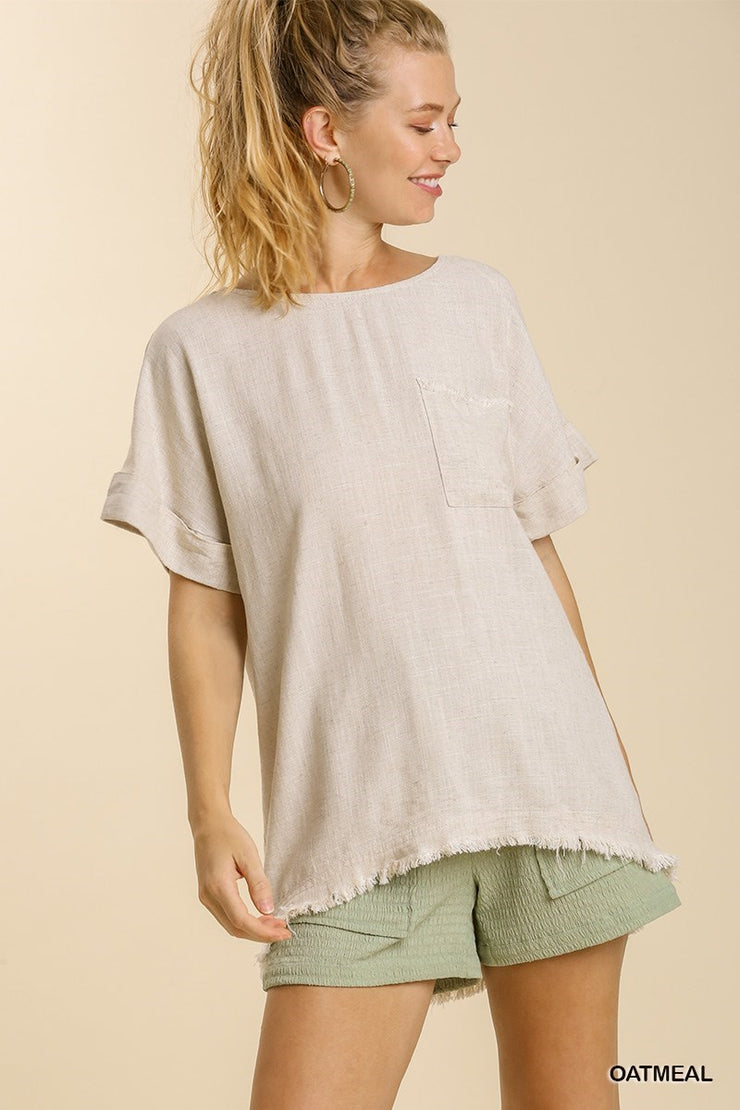 Rosemary Linen Top - Oatmeal