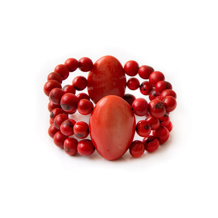 Saona Bracelet - Red Poppy Coral